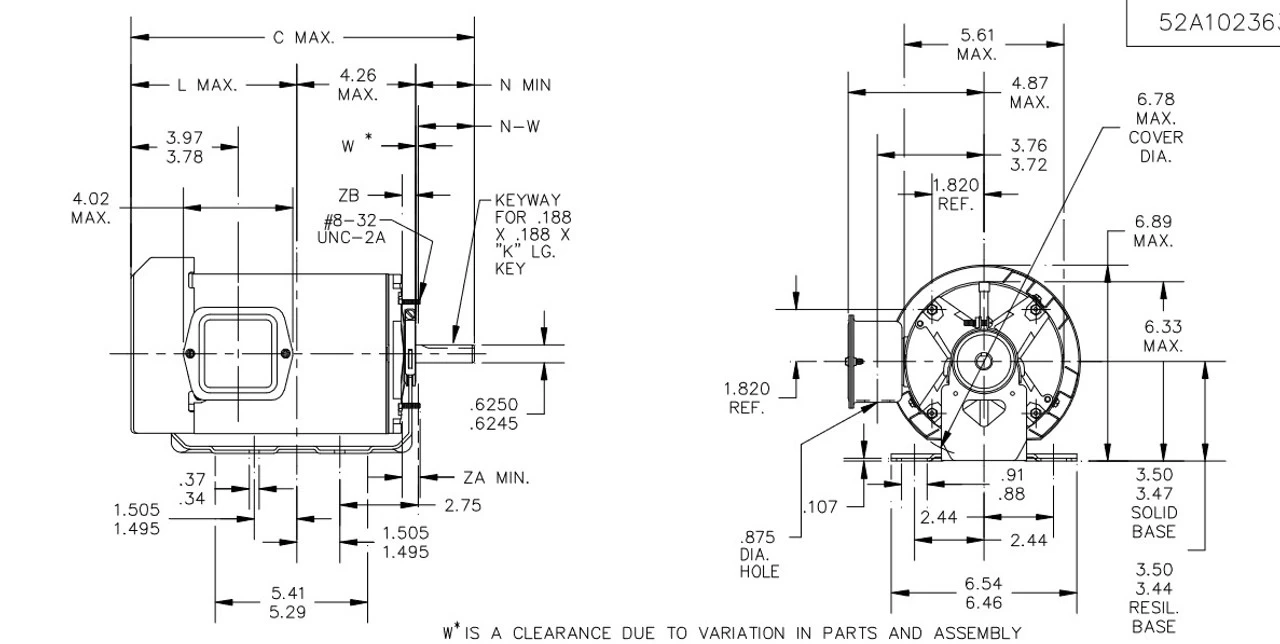 H236 Marathon 1/3 Hp (1 Speed) 115V 1800 RPM TEFC 56 Frame Split Phase Resilient Base Motor - Image 4