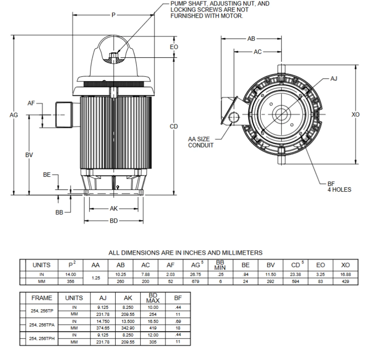 HO20P2BLG Nidec 20 Hp 1800 RPM 230/460V 3-phase 256TPA Frame Vertical Holloshaft Motor - Image 2
