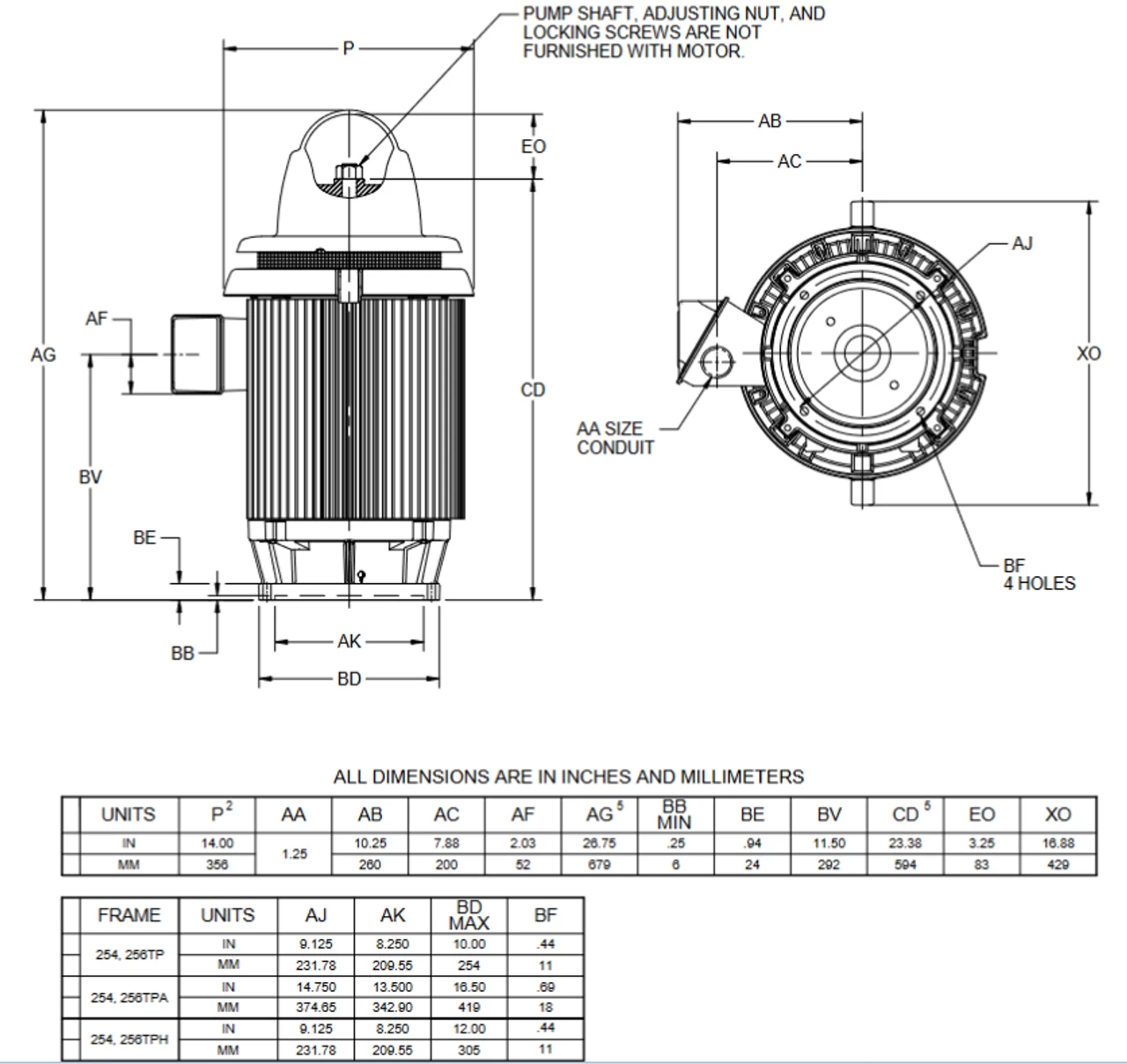 HO20V2BLF Nidec 20 Hp 1800 RPM 230/460V 3-phase 256TPH Frame Inverter-Duty Vertical Holloshaft Motor - Image 2