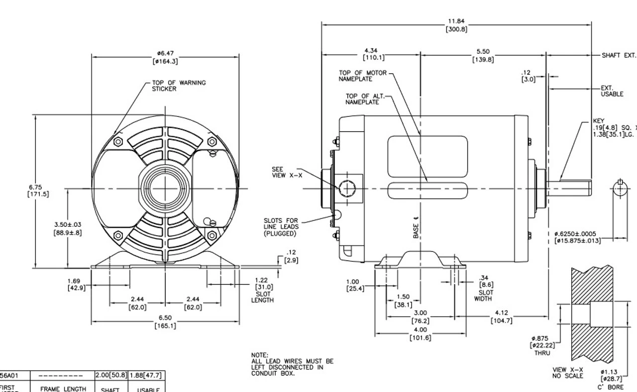 FB3154 Century SPL Hp 208-230/460V 1800 RPM Open 56 Frame 3 Phase Air Compressor Motor - Image 4