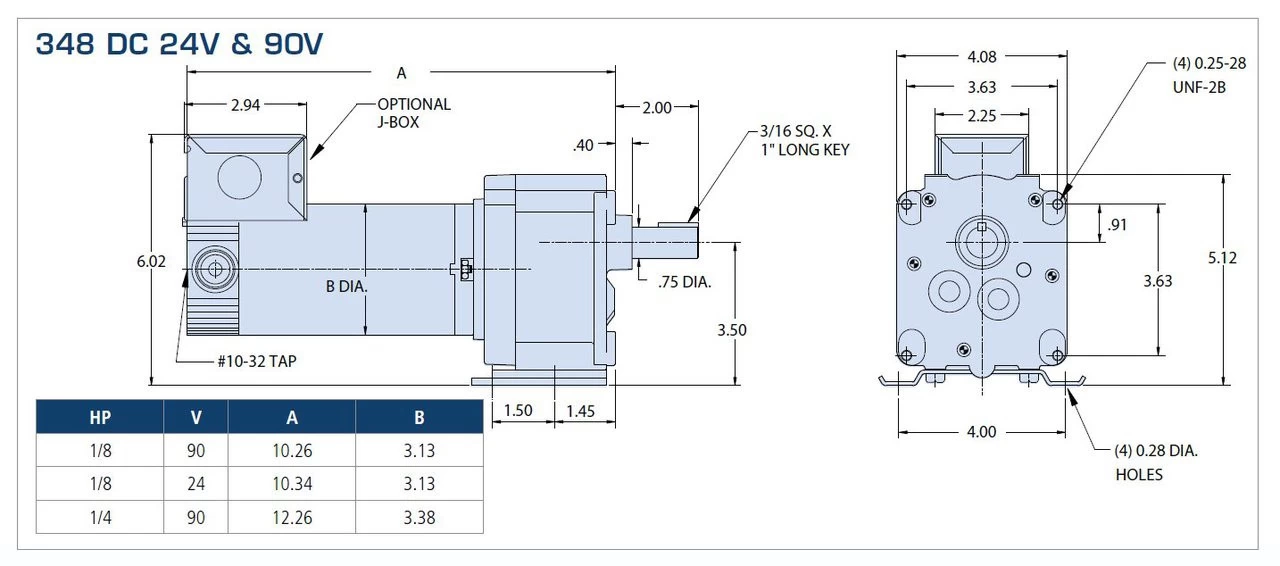 Bison 011-348-5015 Gear Motor 1/8 Hp 121 RPM 24VDC - Image 2