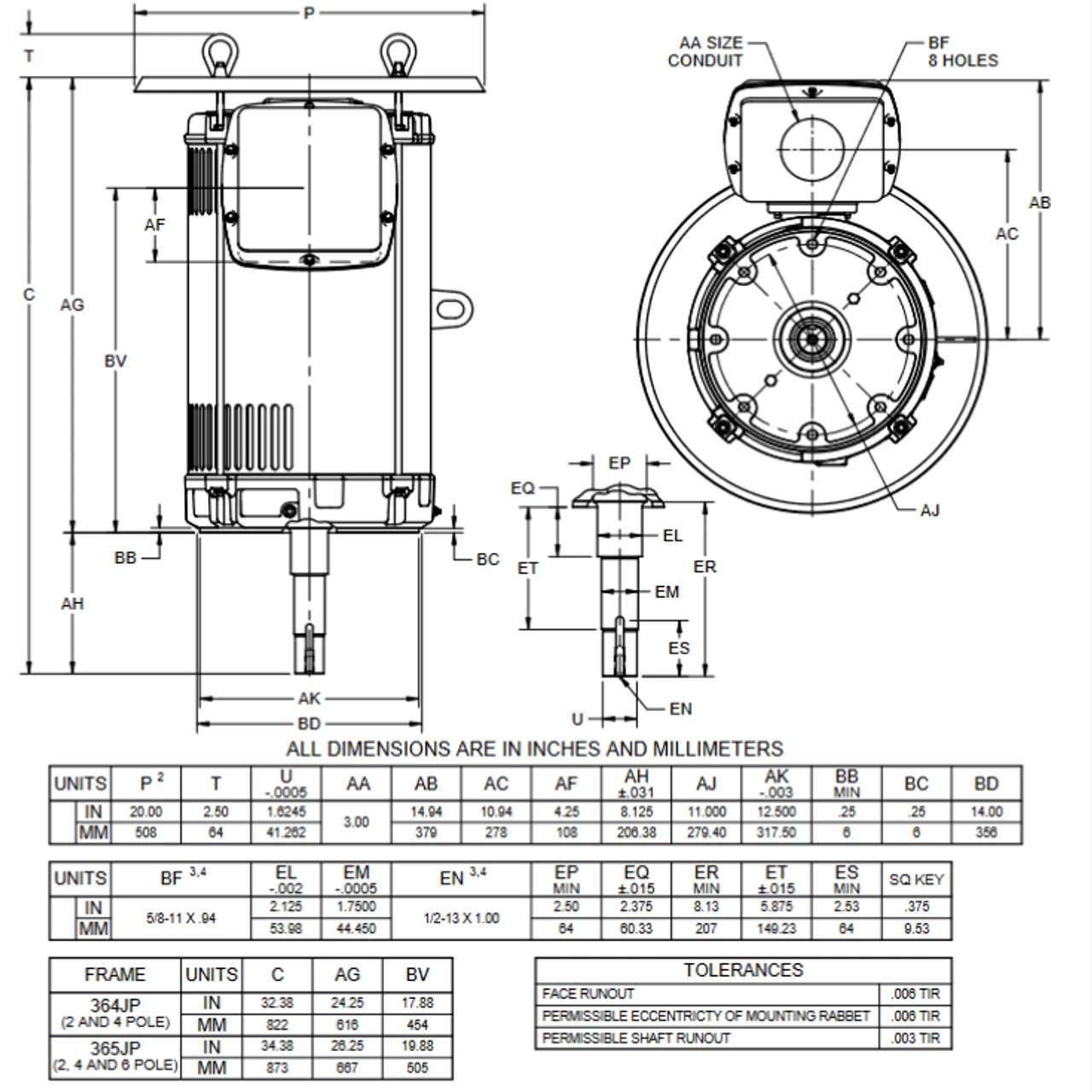 FF75E1XV Nidec 75 Hp 3600 RPM 3-phase 364JP Frame 200/400V ODP Vertical Close-Coupled Fire Pump Motor - Image 2