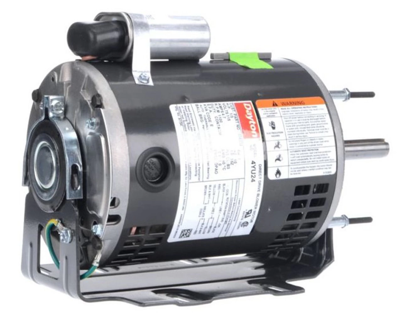 4YU24 Dayton 1/3 HP Direct Drive Blower Motor 1100 RPM 115V - Image 2