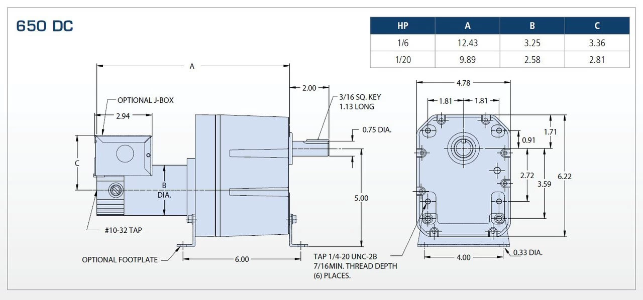 Bison 011-656-1412 Gear Motor 1/20 Hp 1.3 RPM 90VDC - Image 2