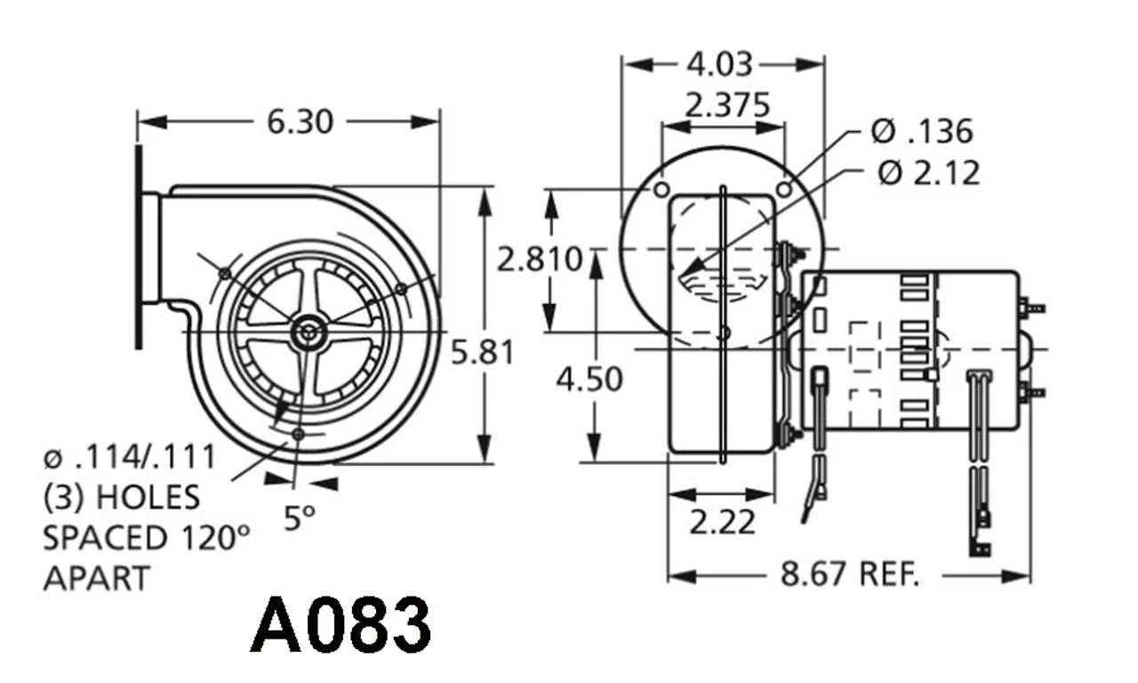 Fasco A083 York Centrifugal Blower 230 Volts - Image 3