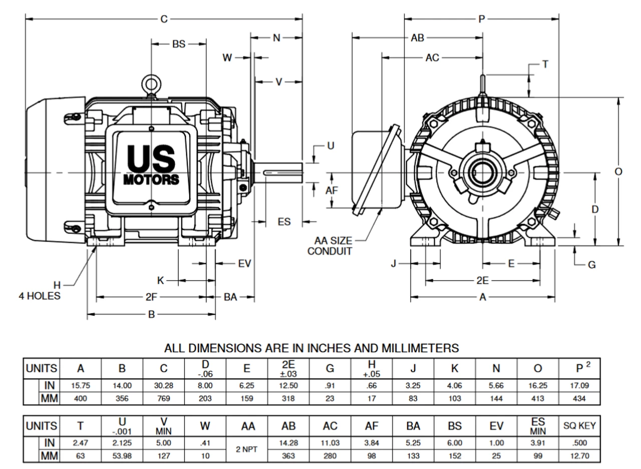 CD25P3F Nidec 25 Hp 1800 RPM 324T Frame (Rigid Base) 460V TEFC 3-Phase World Electric Motor - Image 2
